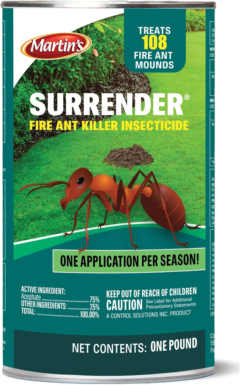 Martin’s Surrender Fire Ant Killer acephate powder container